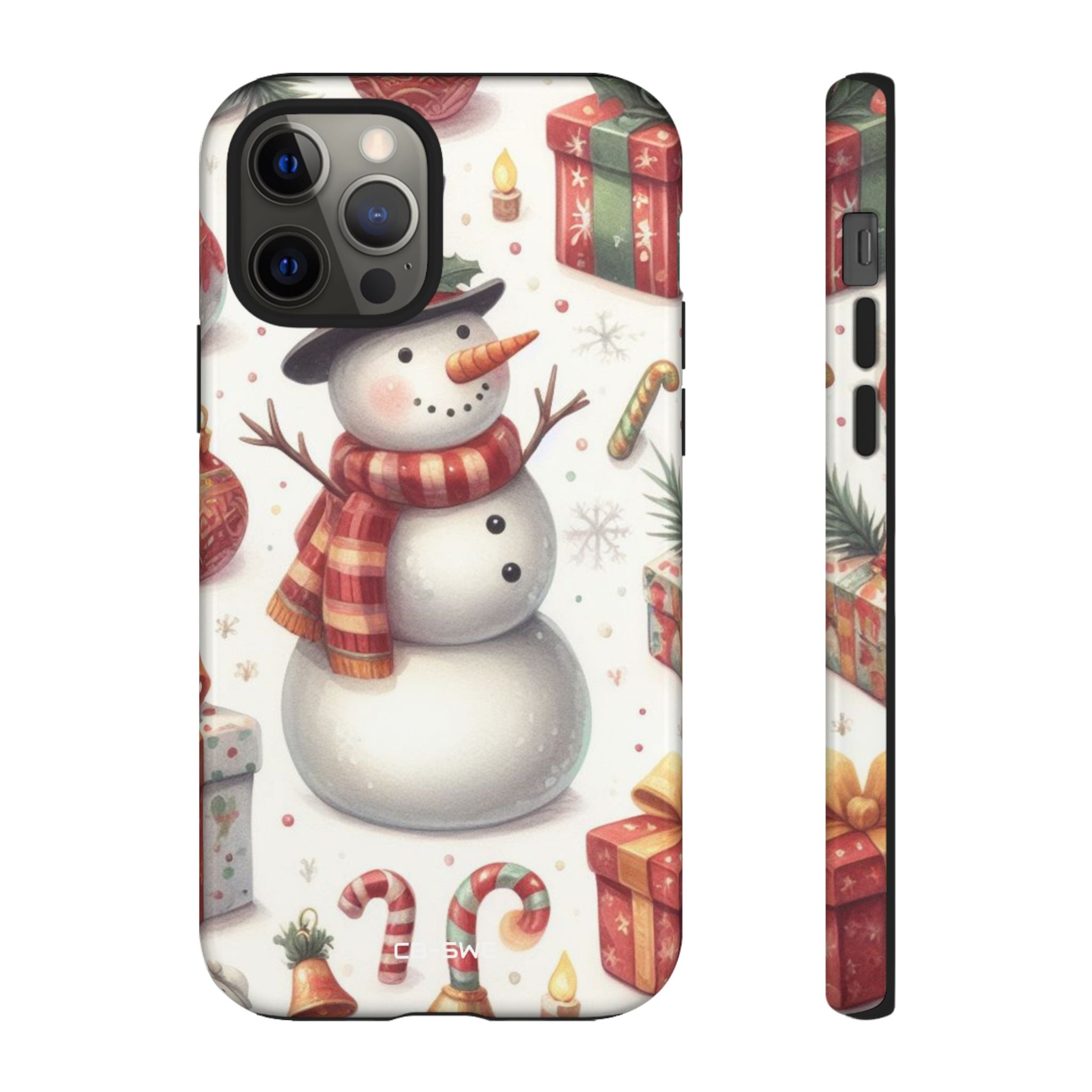 Snowman Wears Scarf - iPhone Case