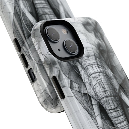 Elephant Line Geometry iPhone 14 | Tough+ Phone Case