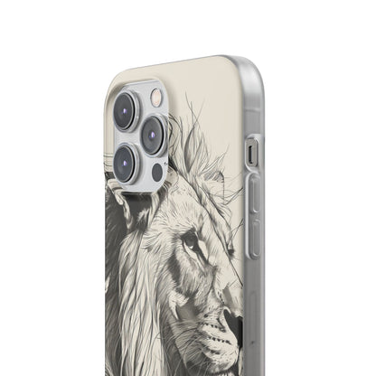 Majestic Linework Lion | Flexible Phone Case for iPhone