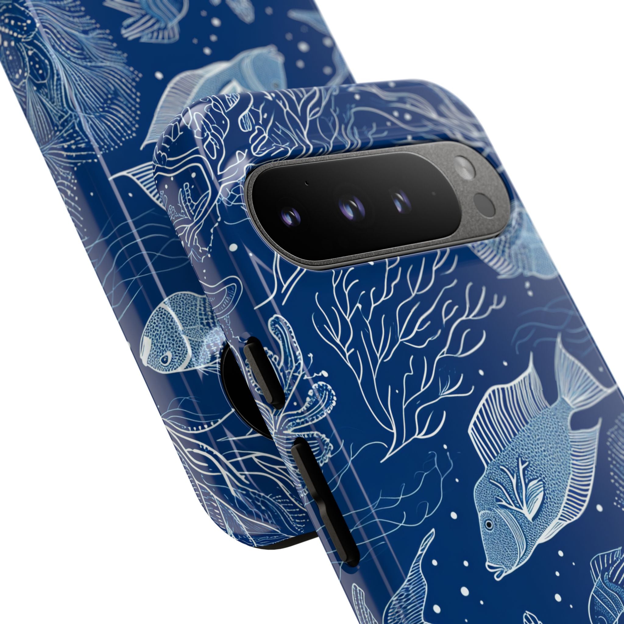 Navy Scale Reef Google Pixel 9 Pro XL Case - Tough