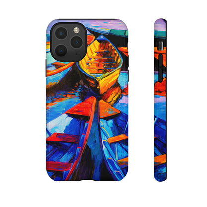 Oil painting - Wooden Boat - Protective Phone Case