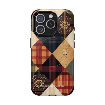 Rustic Geometric Patchwork Harmony iPhone 15 | Tough+ Phone Case