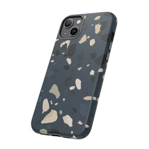 Dark Blue Terrazzo - Protective Phone Case