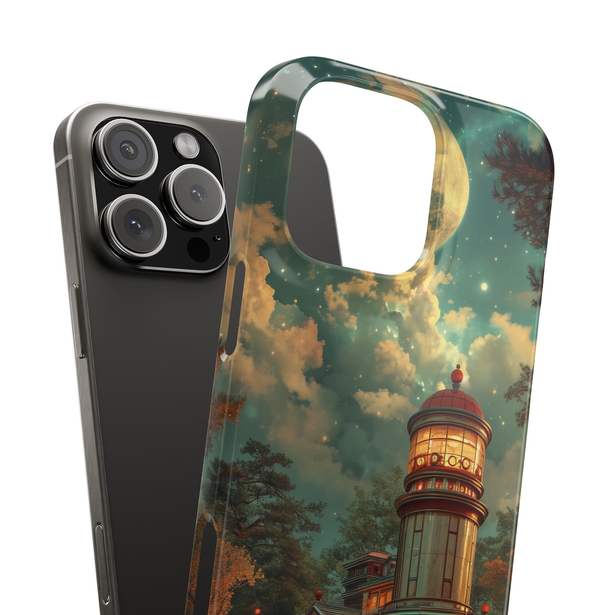 Vintage Moonlit Diner Fantasy iPhone 16 - Slim Phone Case