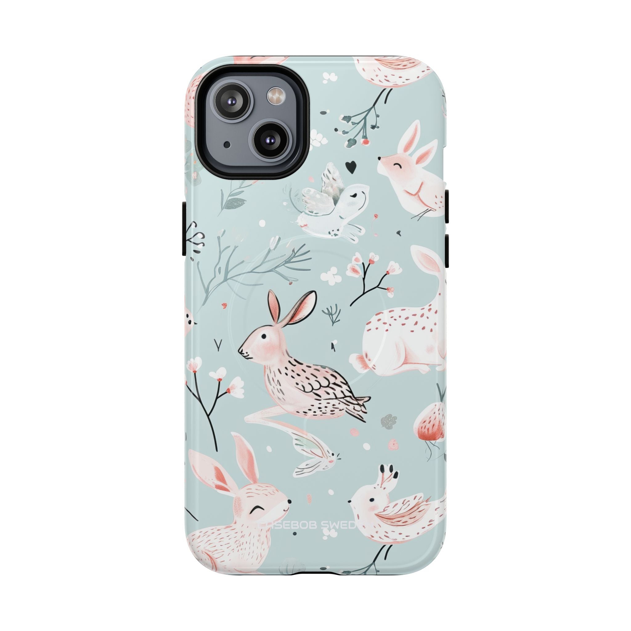 Whimsical Bunny Blossom - Tough + MagSafe® iPhone 14 Phone Case