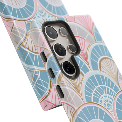 Art Deco Pastel Fan Pattern - Tough Samsung S24 Phone Case