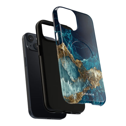 Jagged Gold Split iPhone 14 Case - Tough+