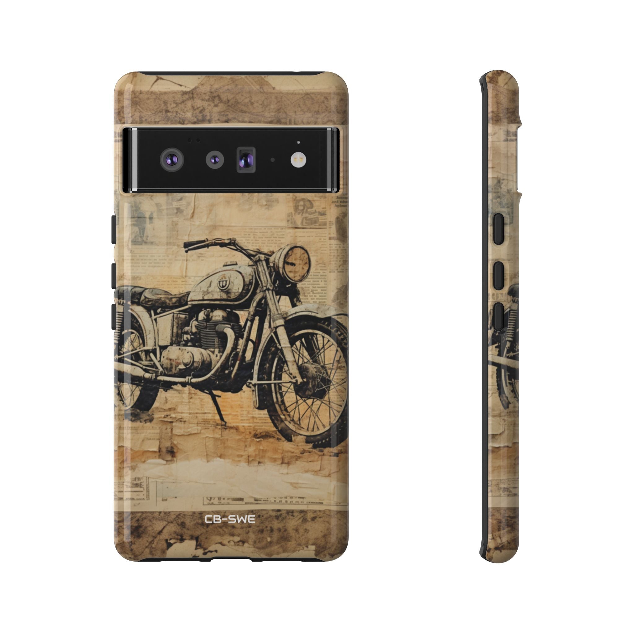 Vintage Motorcycle Collage - Google Pixel Case