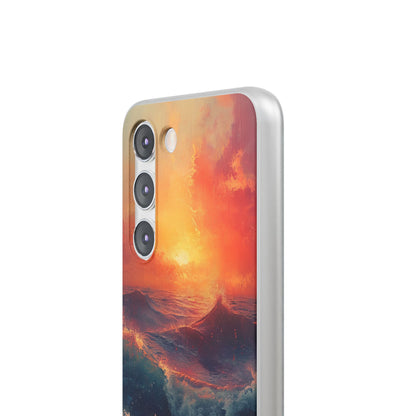 Ocean Sunset Waves - Flexi Samsung S23 Phone Case