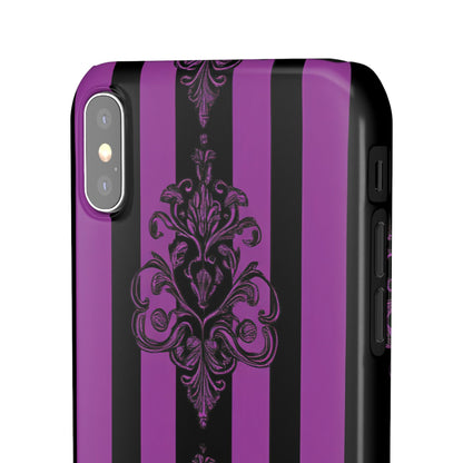 Gothic Elegance with Vertical Stripes and Ornamental Motifs  iPhone X - Slim Phone Case