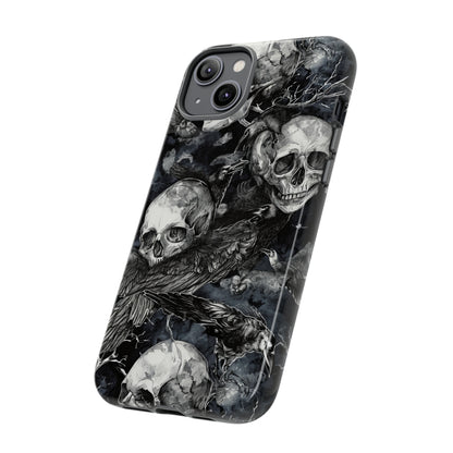 Skulls and Ravens Gothic - Protective Phone Case