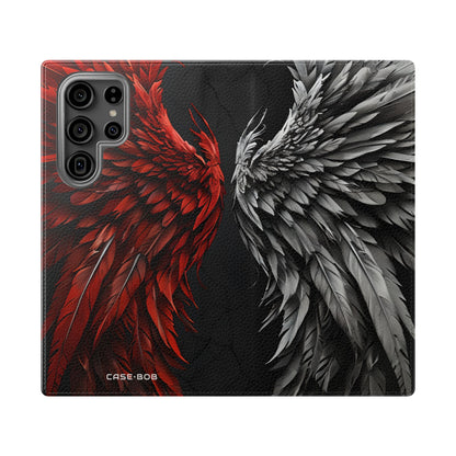 Crimson Silver Wings - Samsung S23 Ultra Case - Wallet