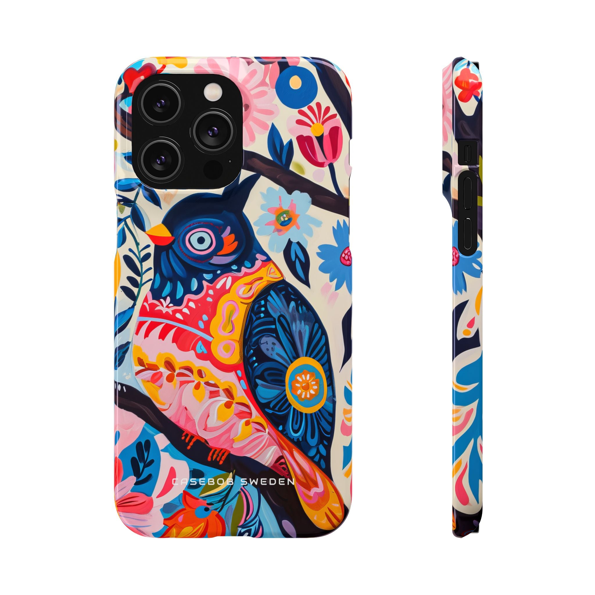 Whimsical Vintage Owl with Floral Charm iPhone 14 - Slim Phone Case