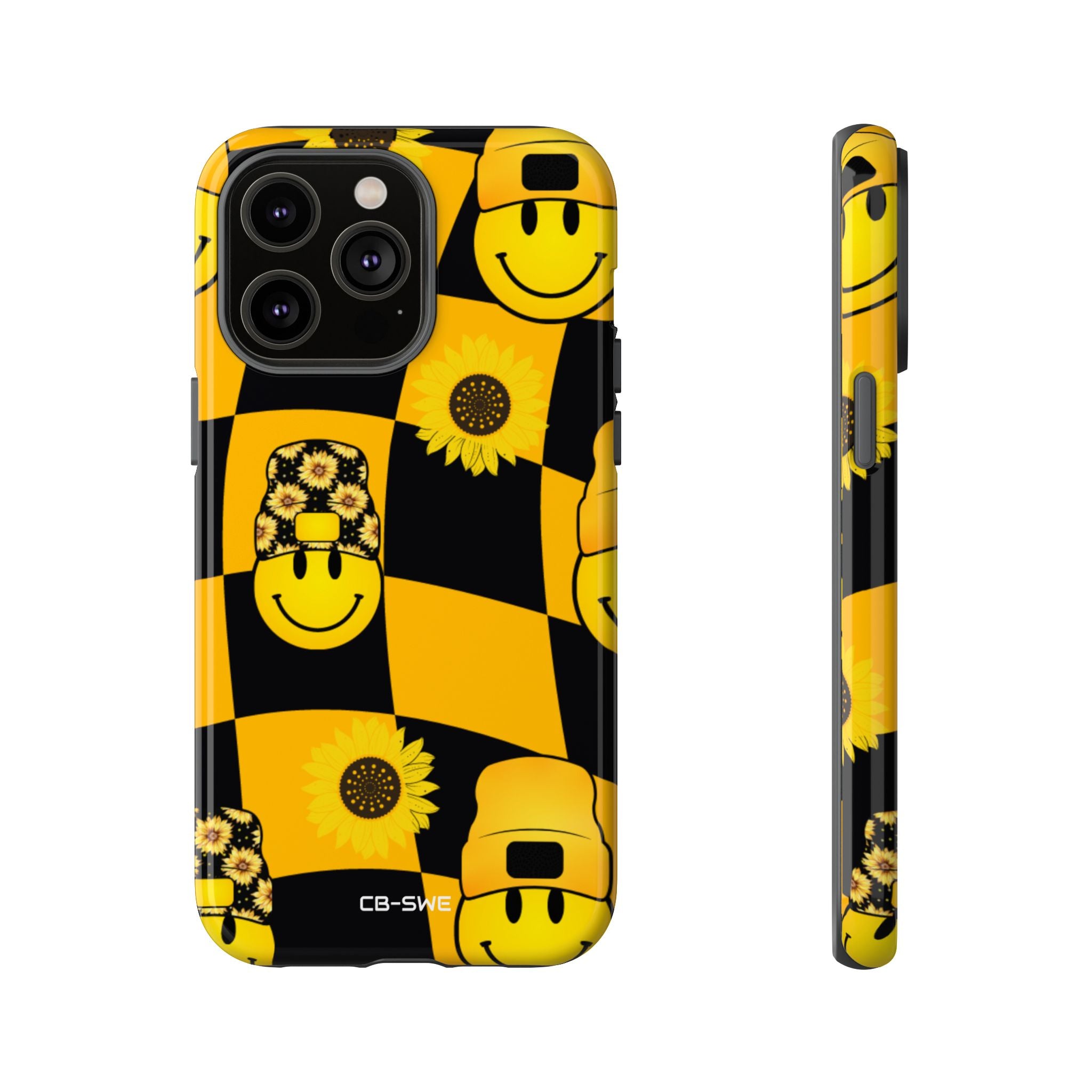 Joyful Checkered Smiles - iPhone Case