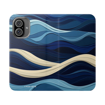 Blue Wave Flow - iPhone 16  Case - Wallet