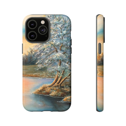 Oil Panting - Sunset on the lake - Protective Phone Case