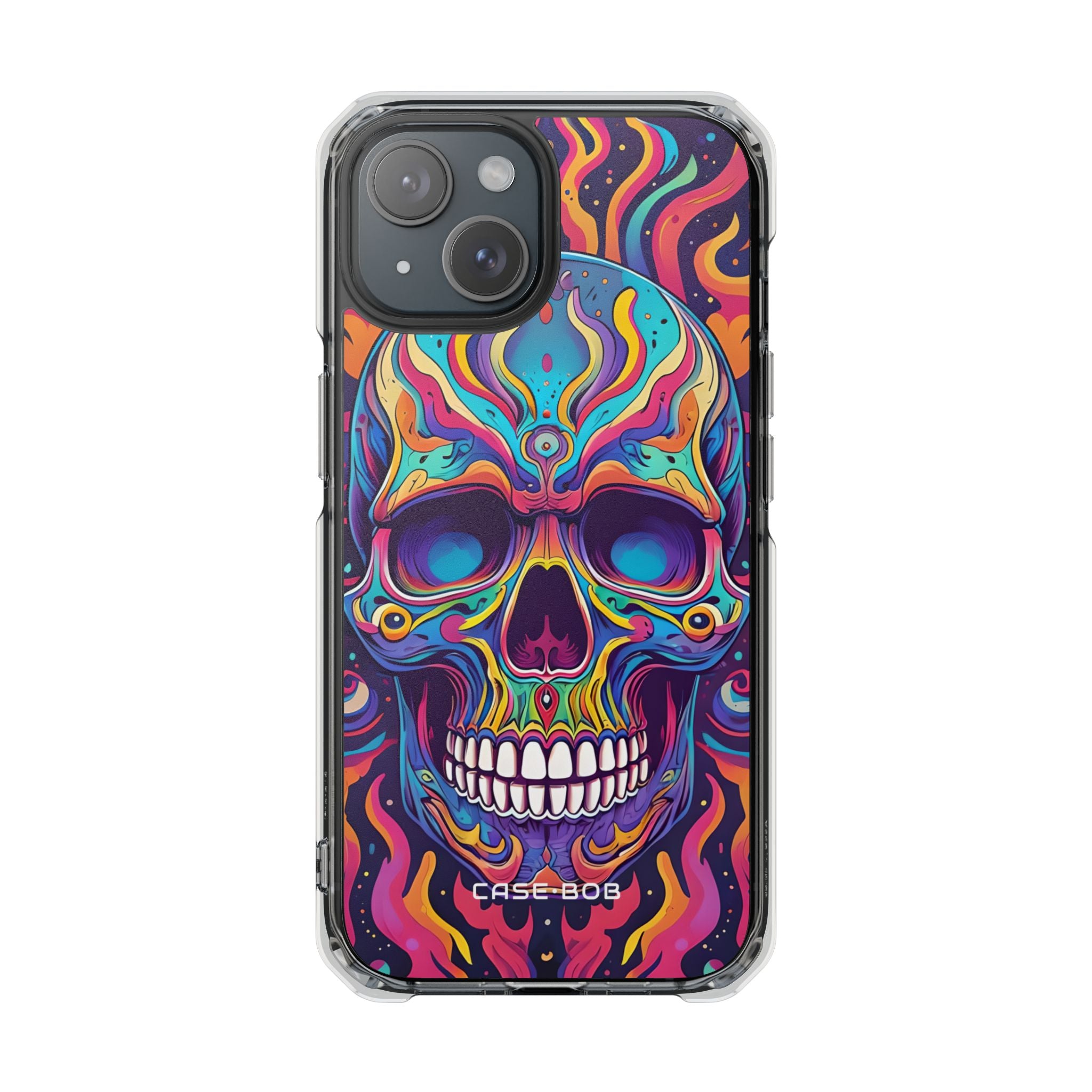 Neon Skull Flame iPhone 15 Case - Impact