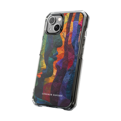 Harmonized Faces and Nature Fusion iPhone 14 - Clear Impact Phone Case