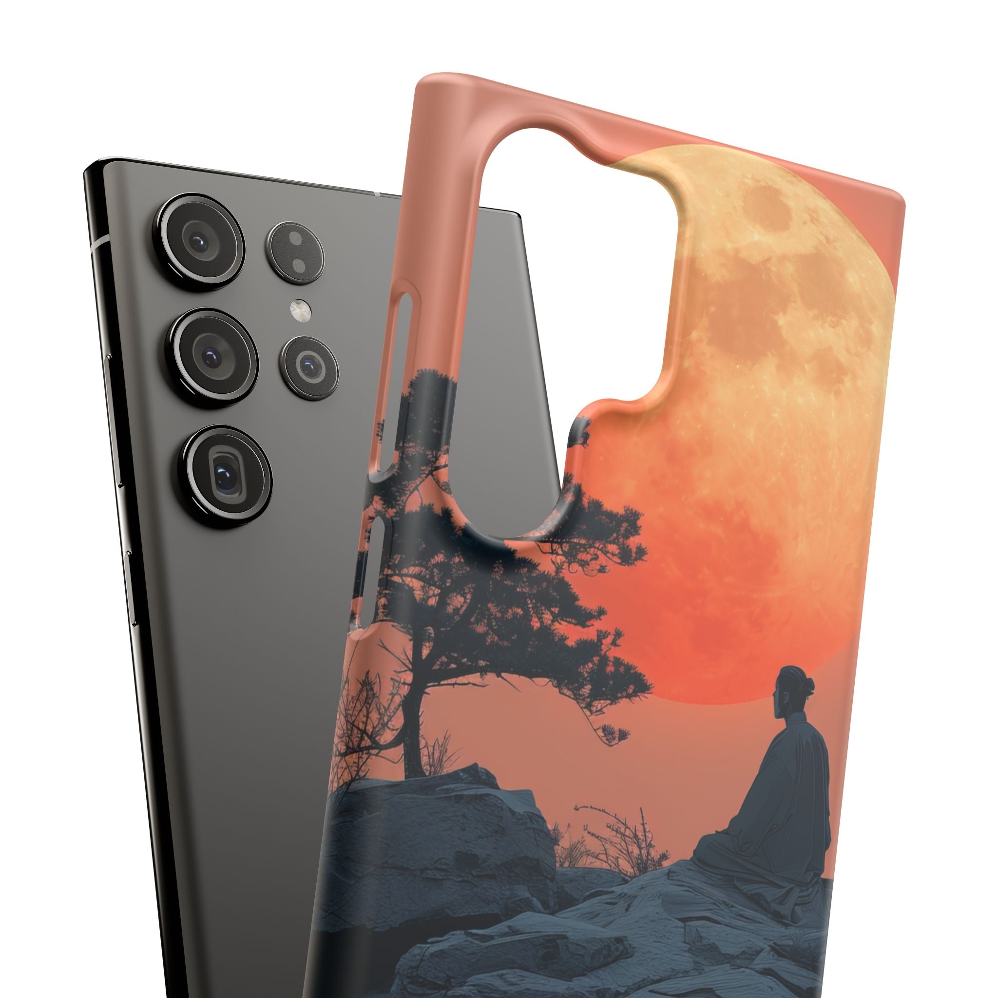 Zen Tranquility Under a Red Moon Samsung S23 - Slim Phone Case