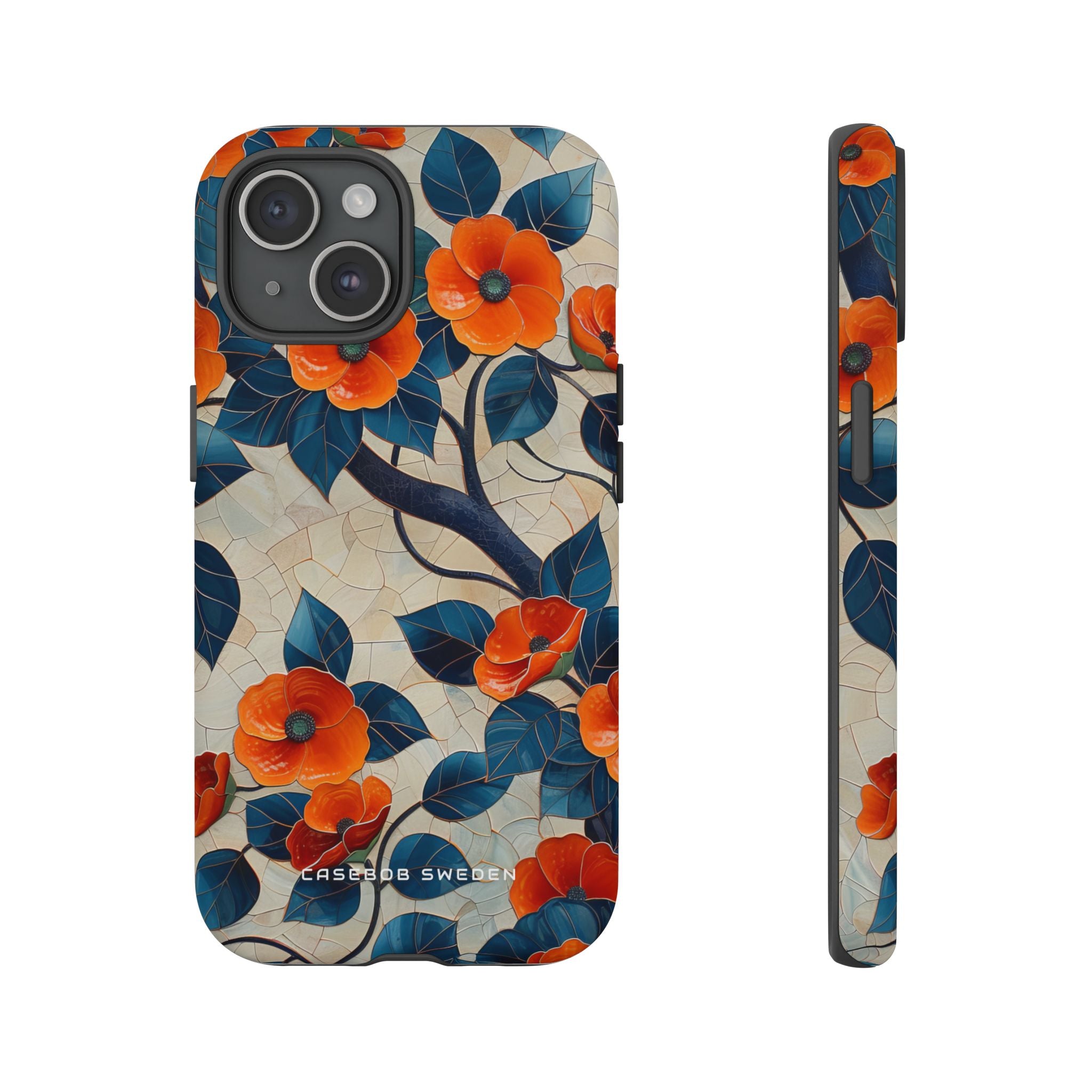 Orange Blossoms Mosaic Harmony iPhone 15 - Tough Phone Case