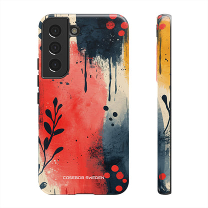 Red Blue Abstract Florals - Tough Samsung S22 Phone Case