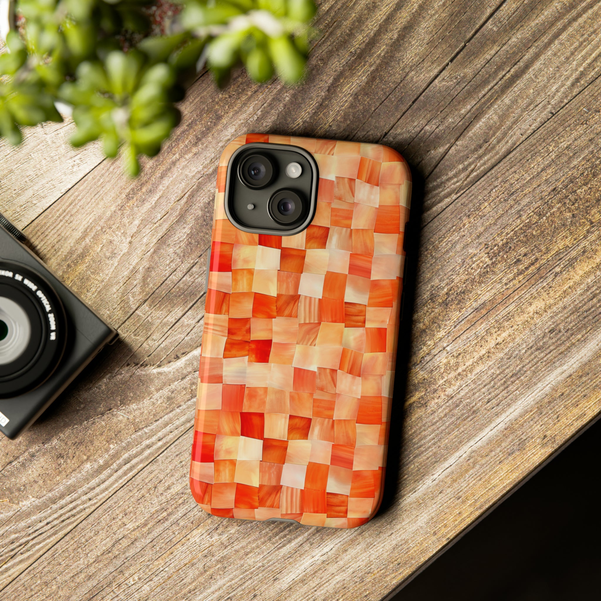 Orange Blaze: Square Gradient - Protective Phone Case