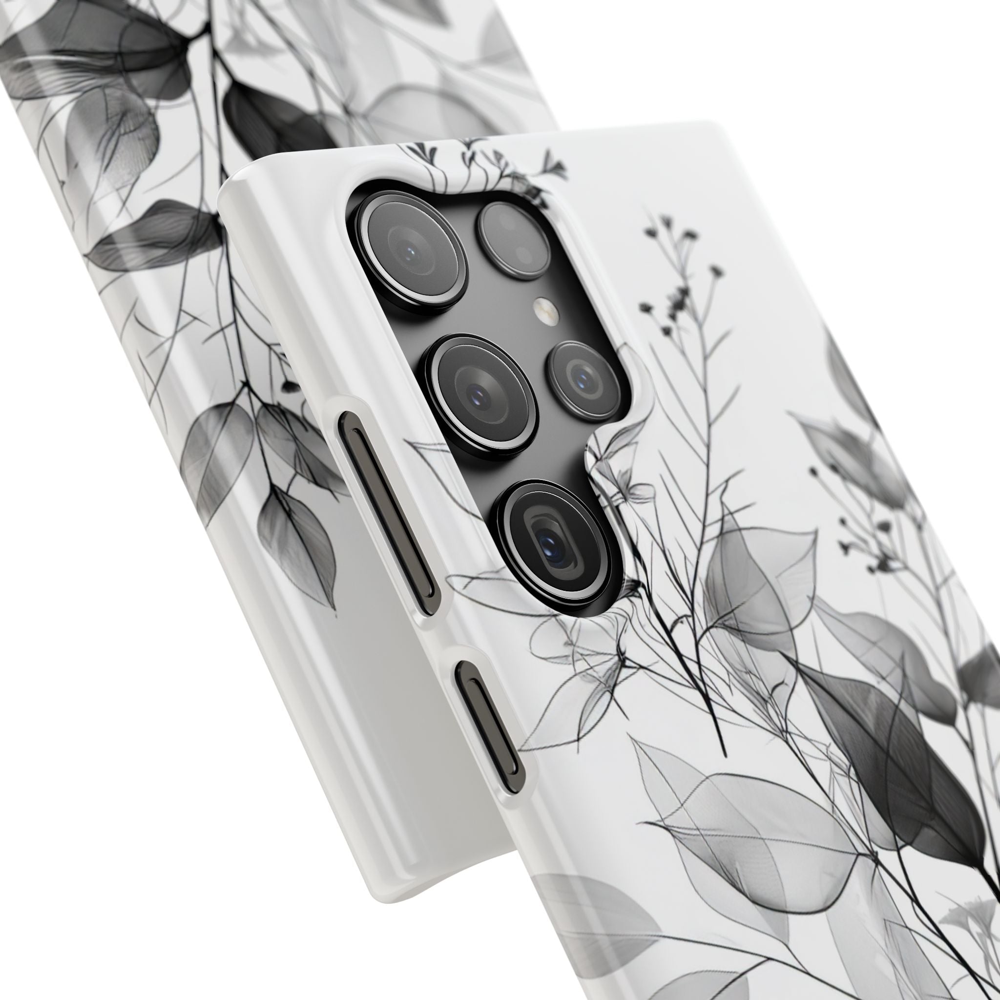 Monochrome Floral Elegance Samsung S23 - Slim Phone Case