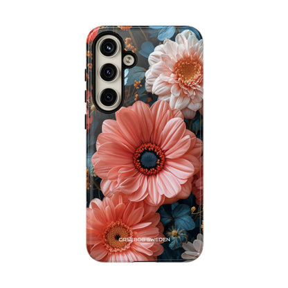 Coral Teal Blooms - Tough Samsung S24 Phone Case