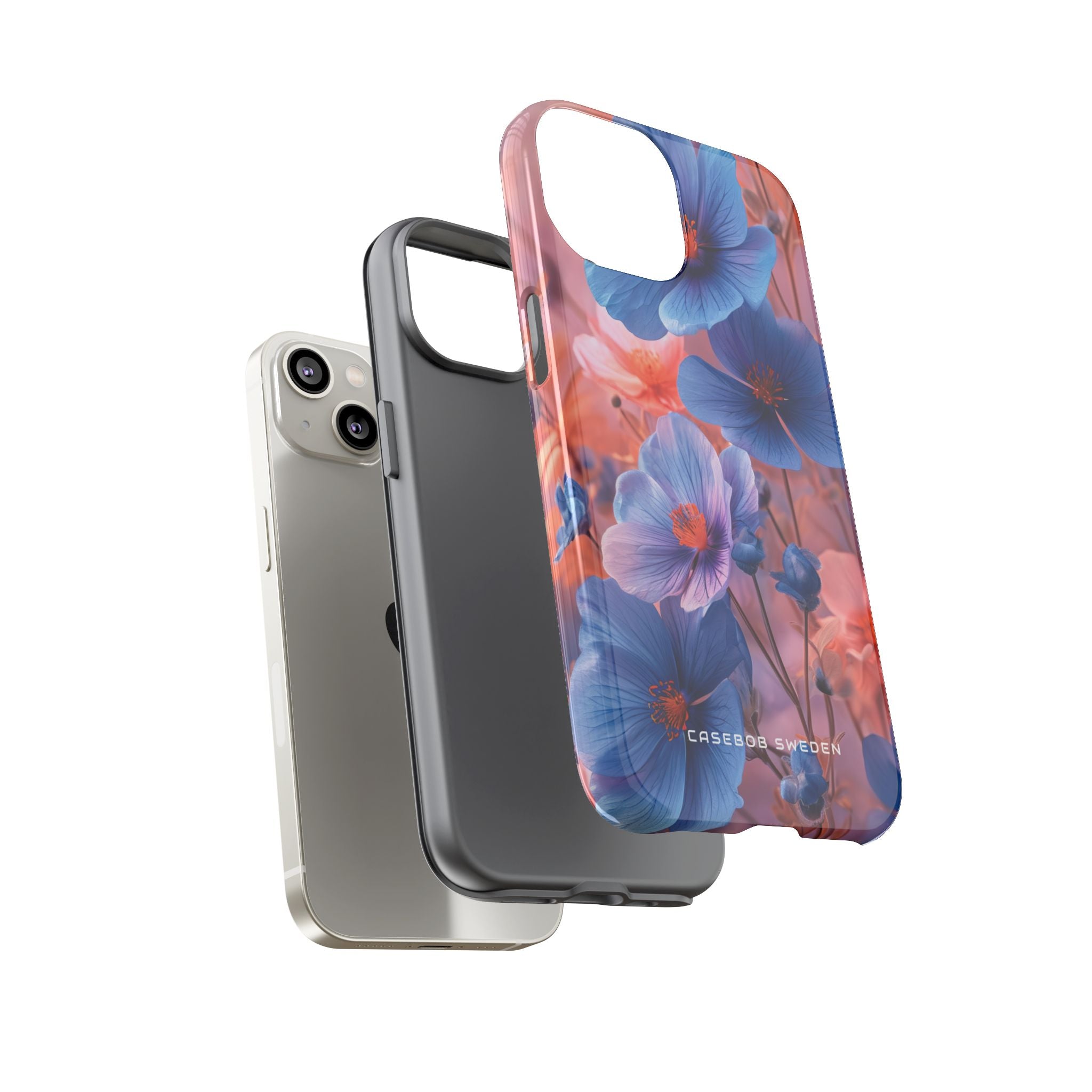 Harmonious Blooming Blues and Pinks iPhone 14 - Tough Phone Case