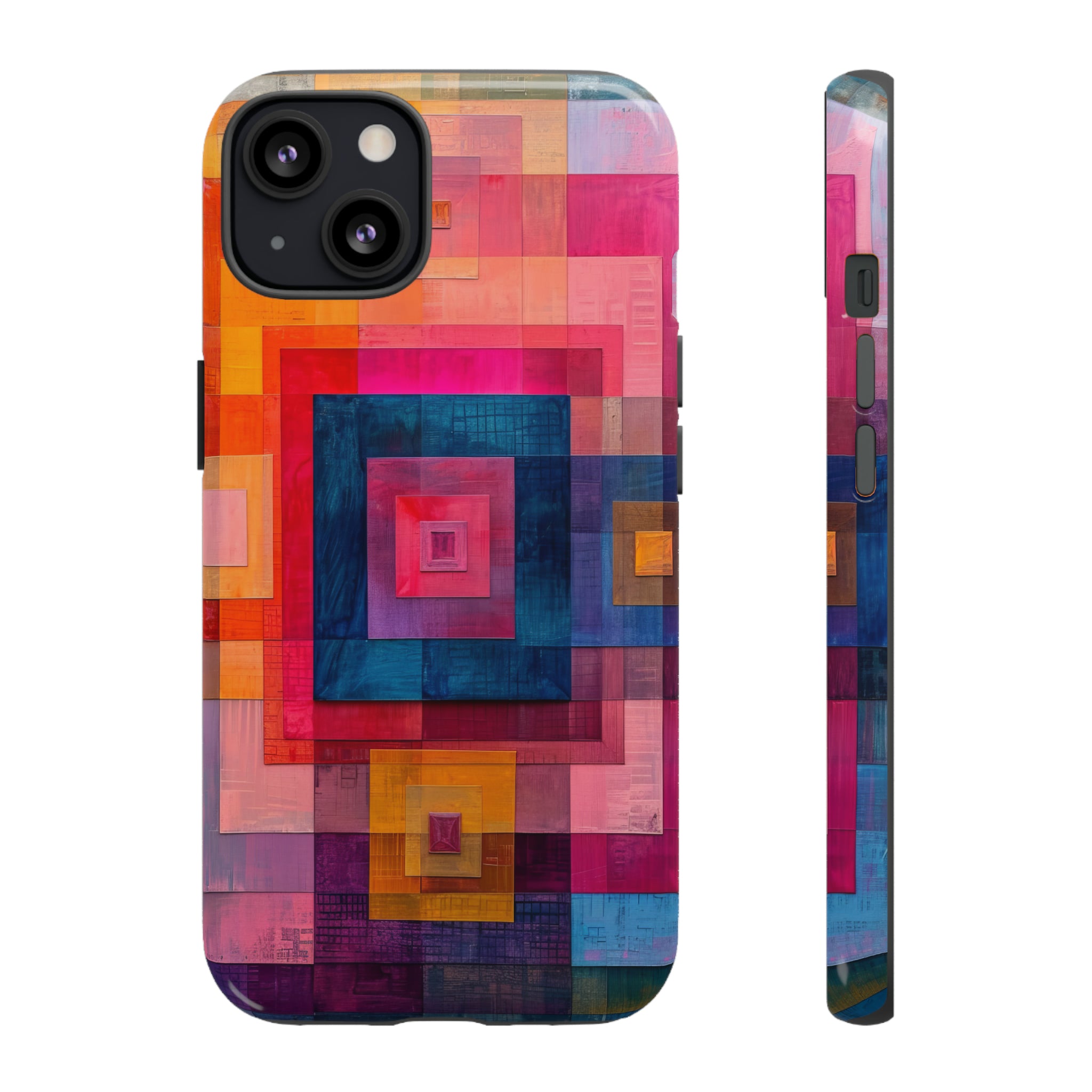 Center-Out Pastel Squares - Protective Phone Case