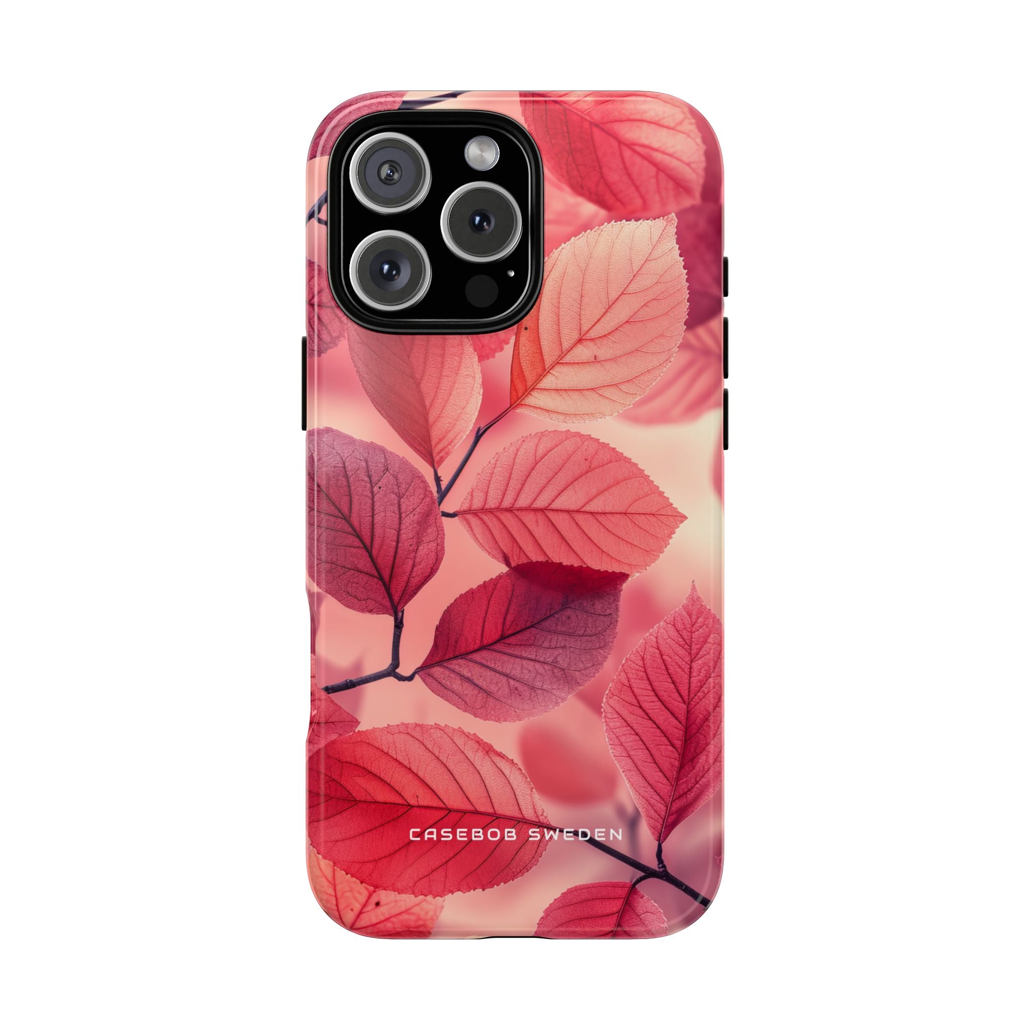 Elegant Pink Leaves iPhone 16 - Tough Phone Case