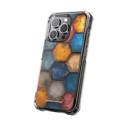 Rustic Geometric Tiles - Clear Impact iPhone 15 Phone Case