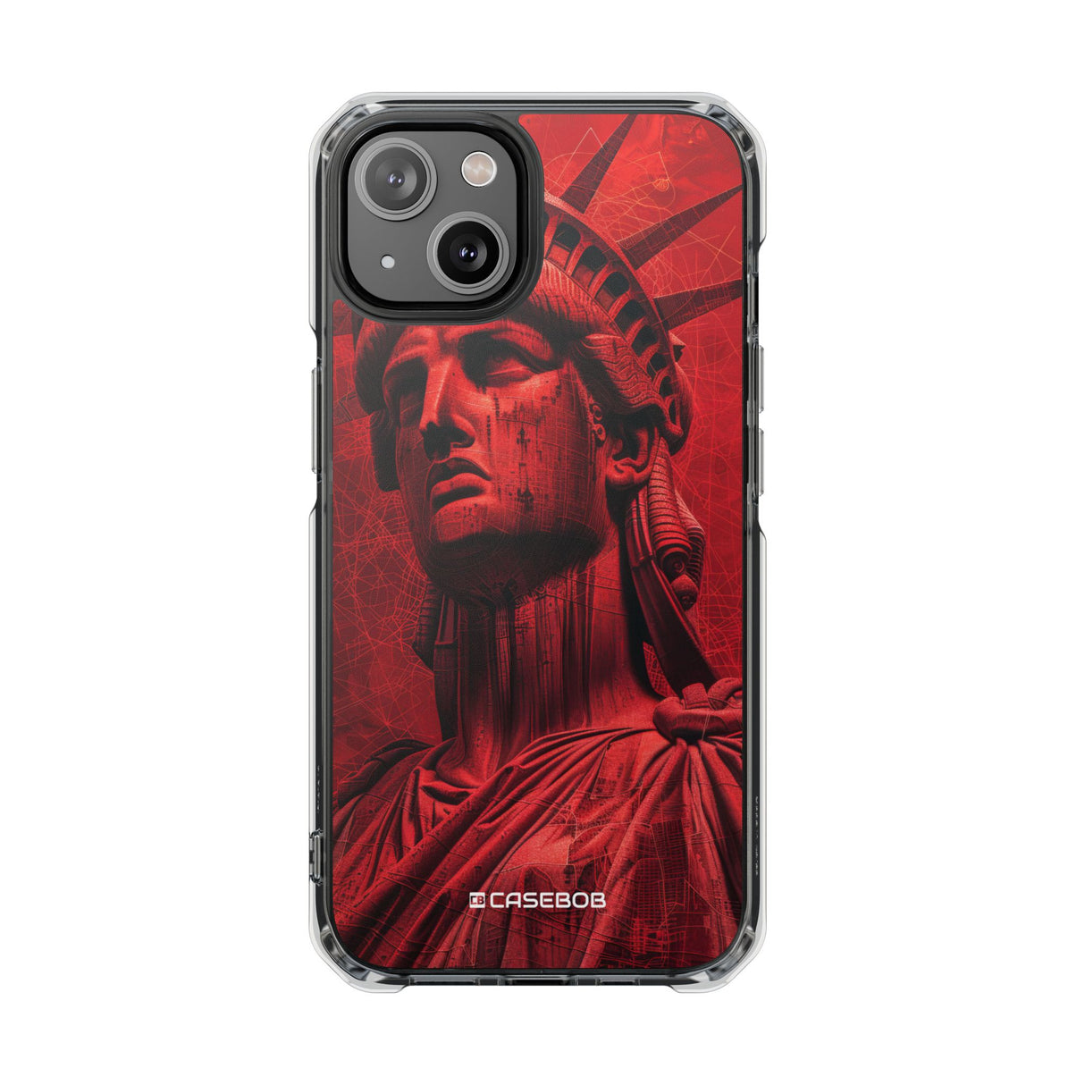 Red Liberty Revolution – Handyhülle für iPhone (Clear Impact – Magnetisch)