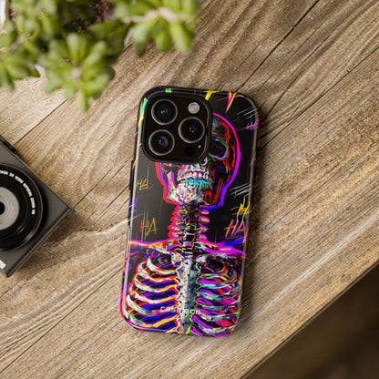 Neon Skeleton Laughter iPhone 16 Pro Case - Tough