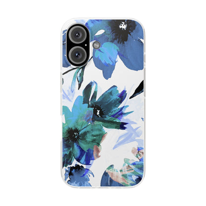 Blue Blossom Radiance iPhone 16 Case - Soft