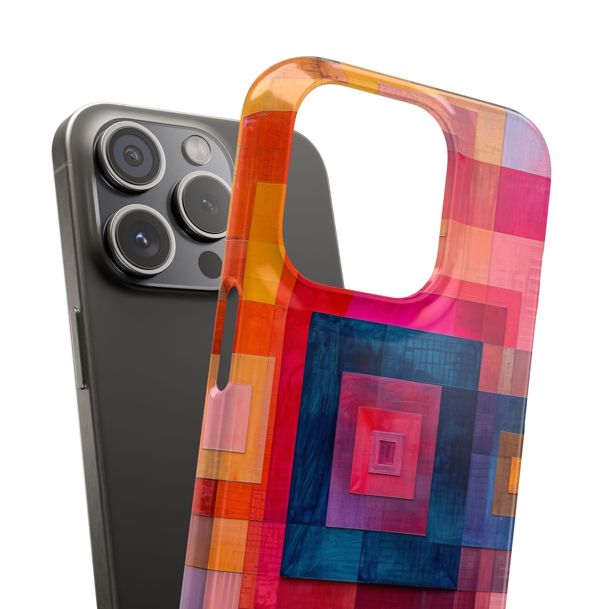 Vibrant Geometry - Slim iPhone 15 Phone Case