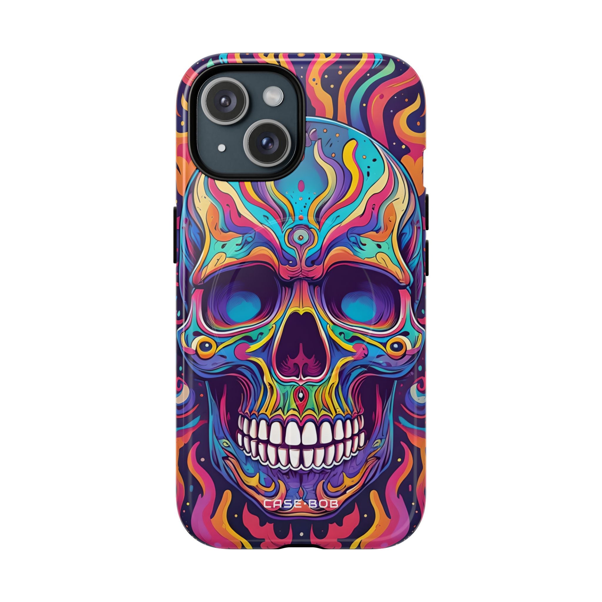 Flaming Skull iPhone 15 Case - Tough+