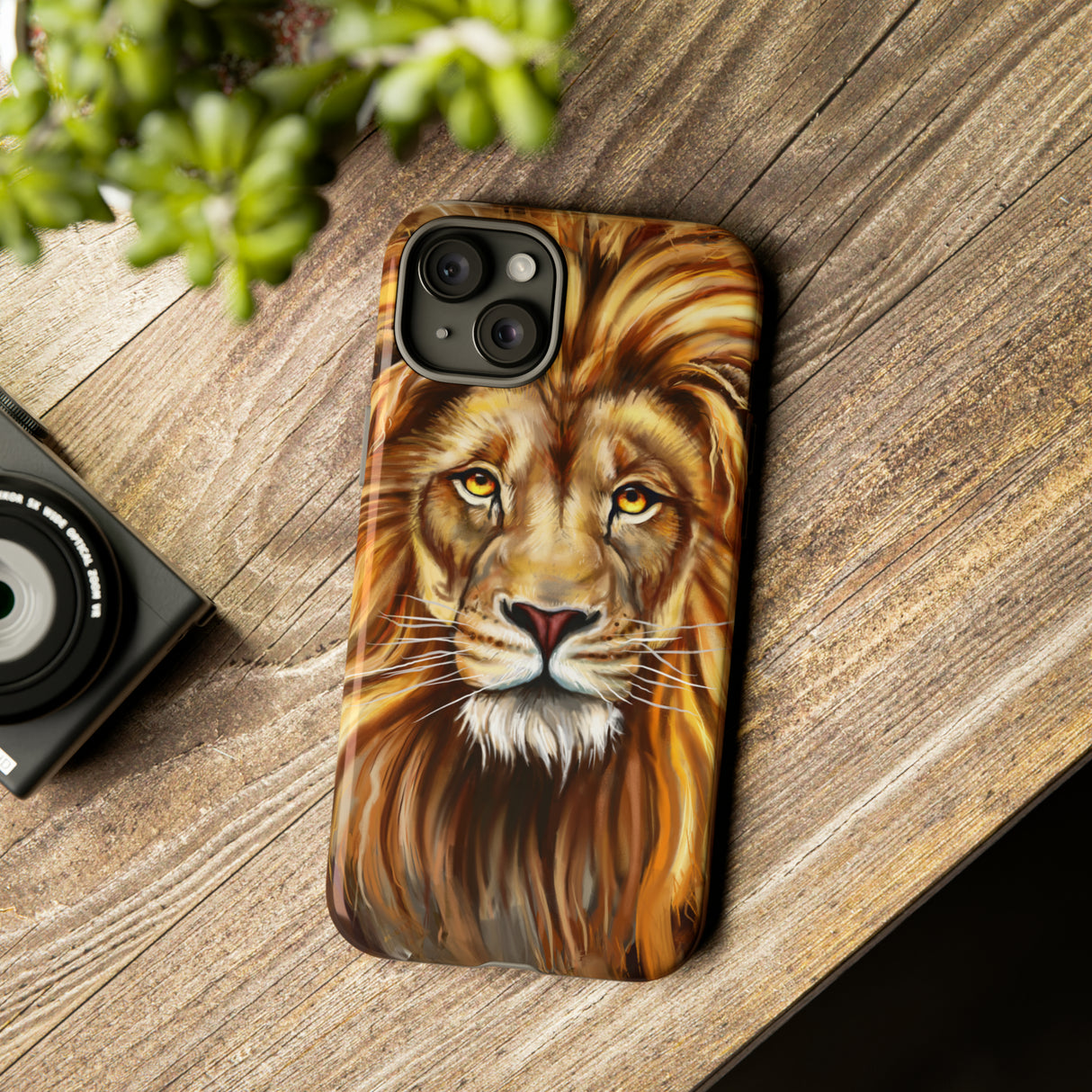 Lion head Digital Painting - Protective Phone Case