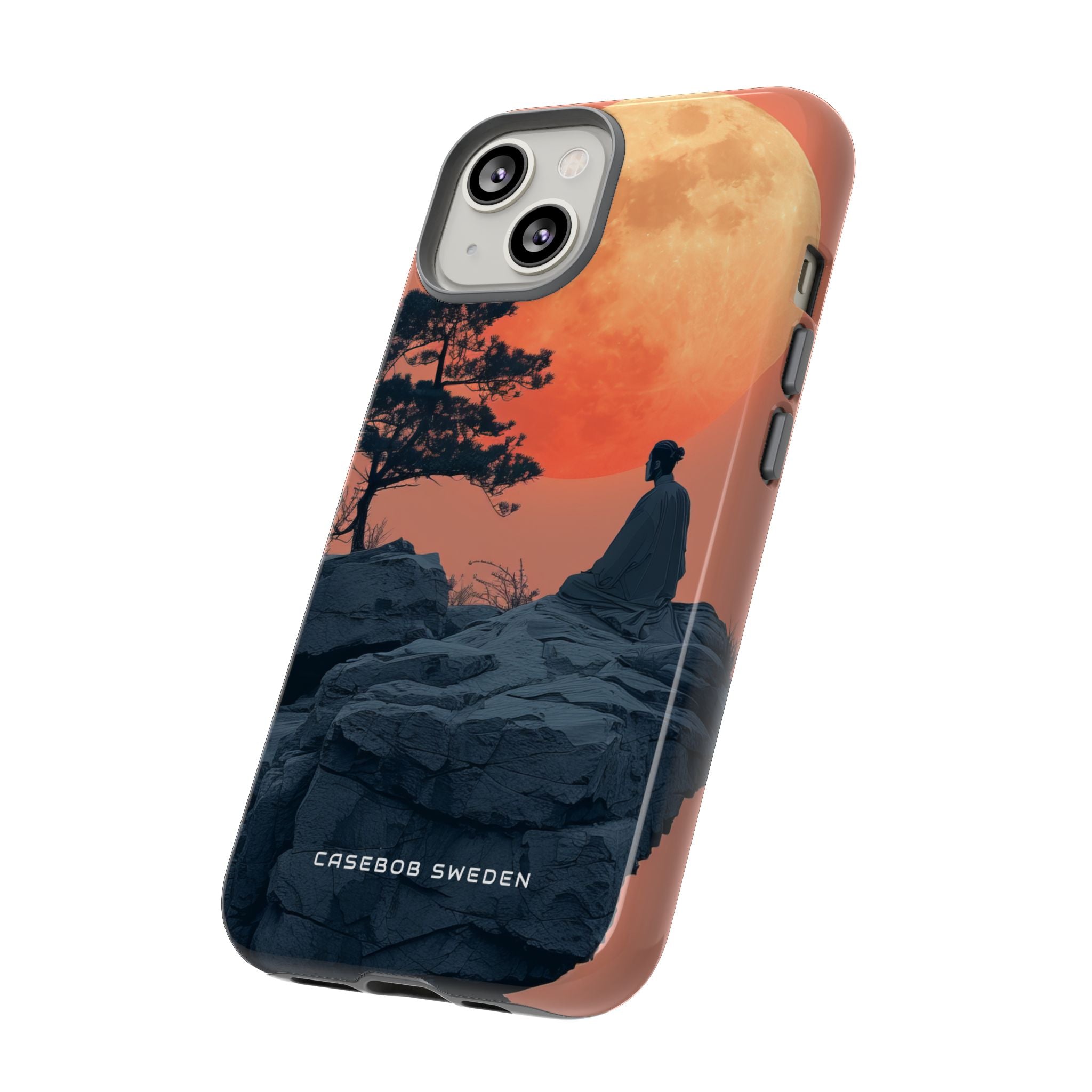 Zen Tranquility Under a Red Moon iPhone 14 - Tough Phone Case