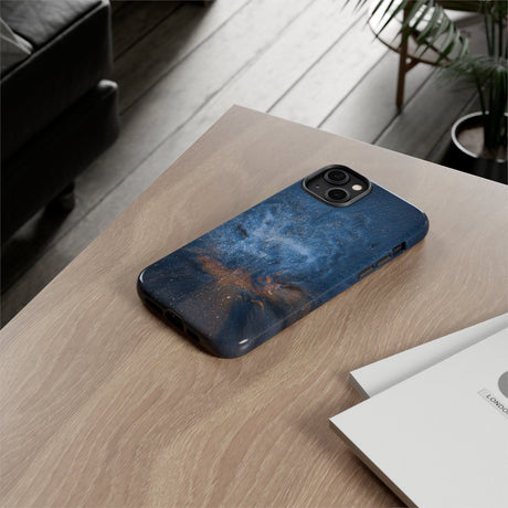 Blue Stardust Ink Art iPhone Case (Protective) Phone Case