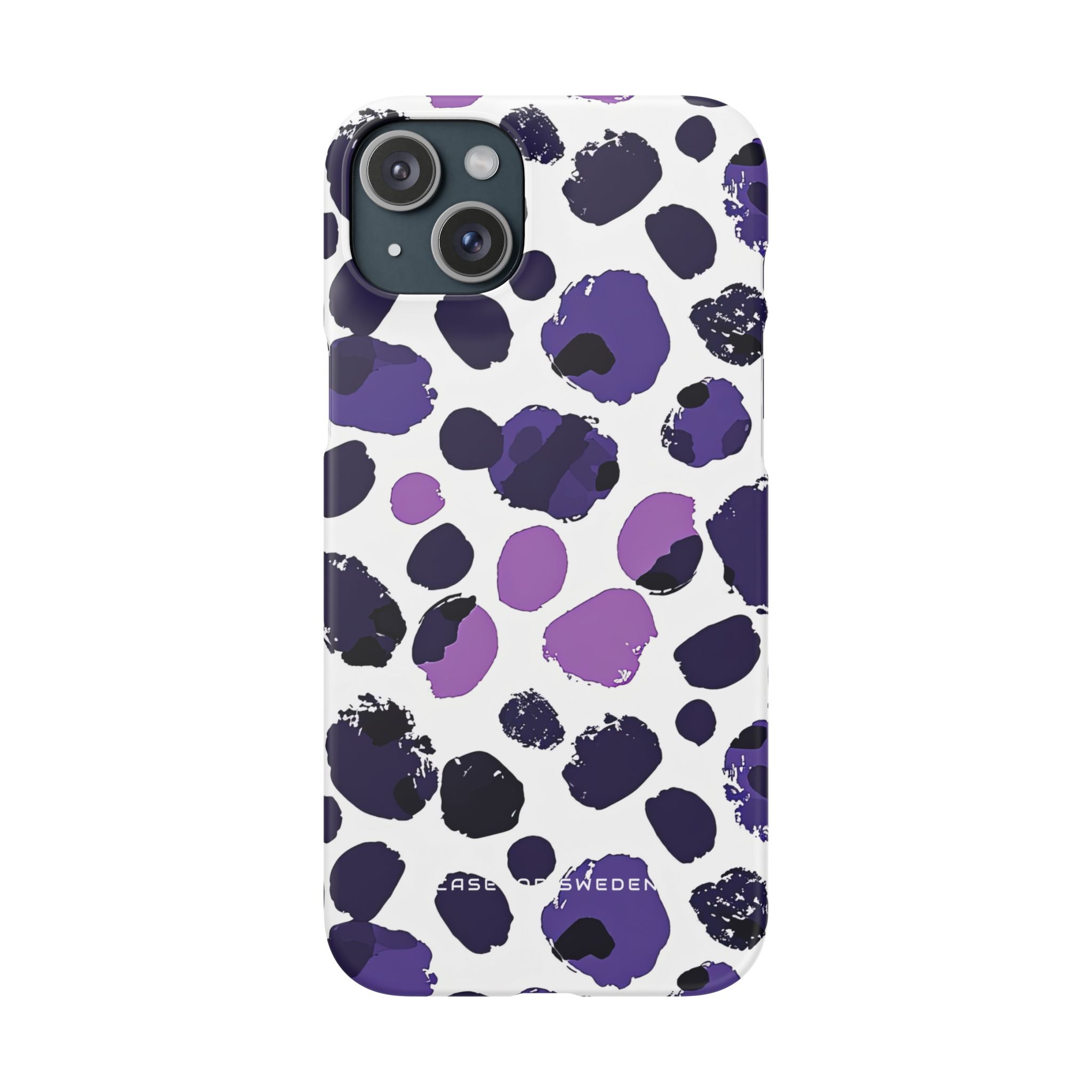 Purple Inkblots iPhone 15 - Slim Phone Case