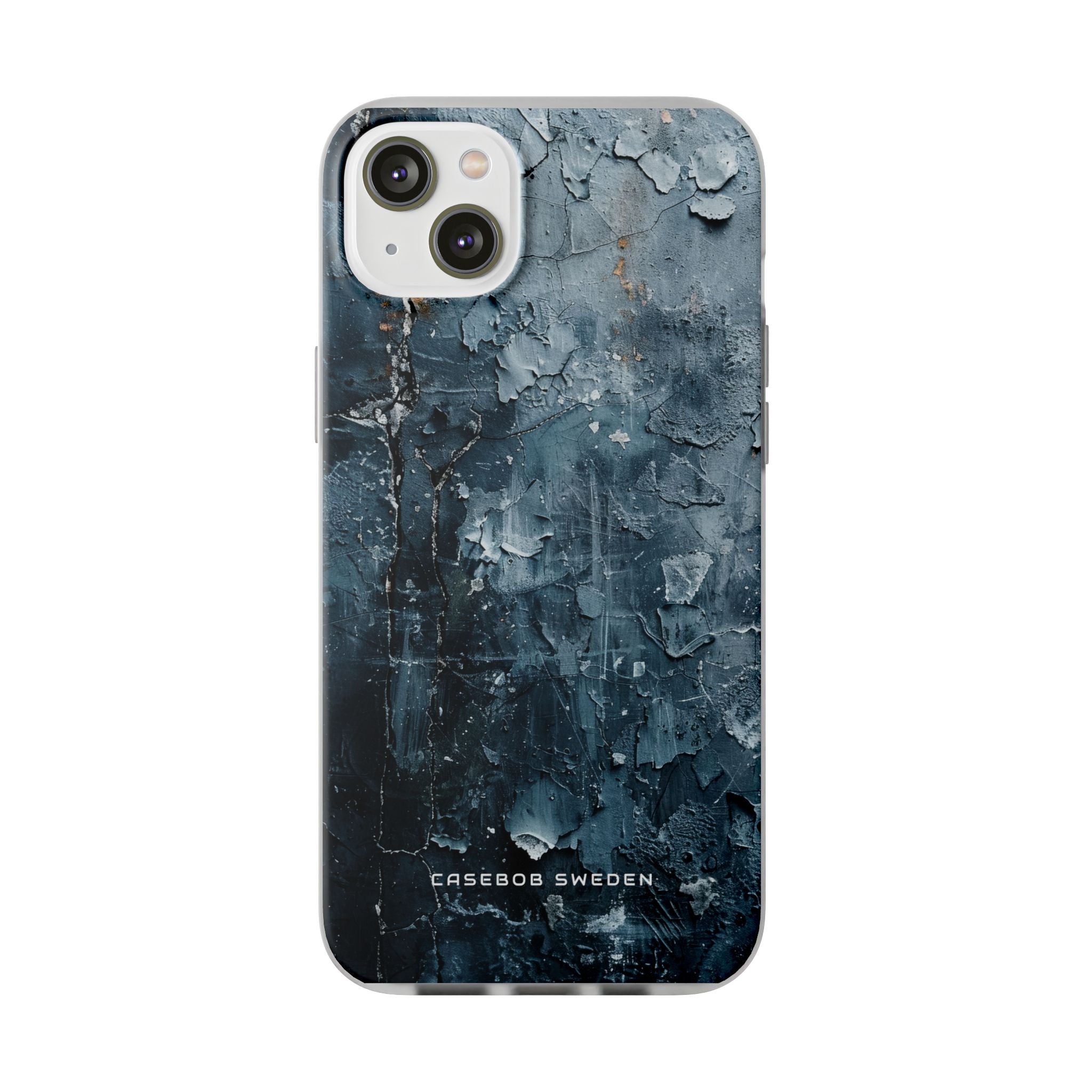 Weathered Blue Tapestry with Cracked Layers iPhone 14 - Flexi Phone Case