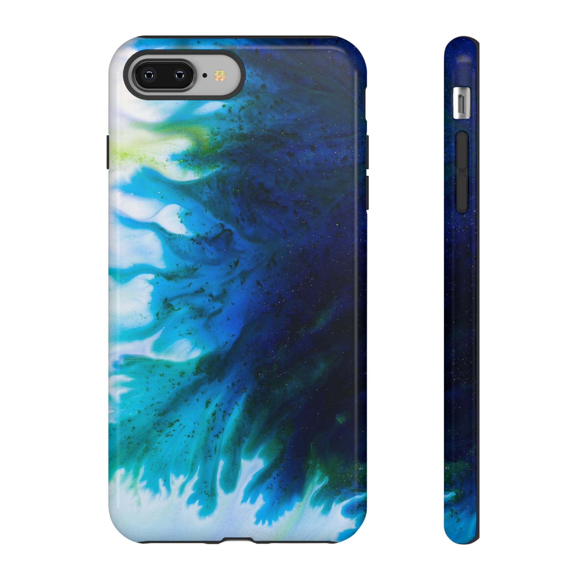 Blue Liquid Ink Art - Protective Phone Case