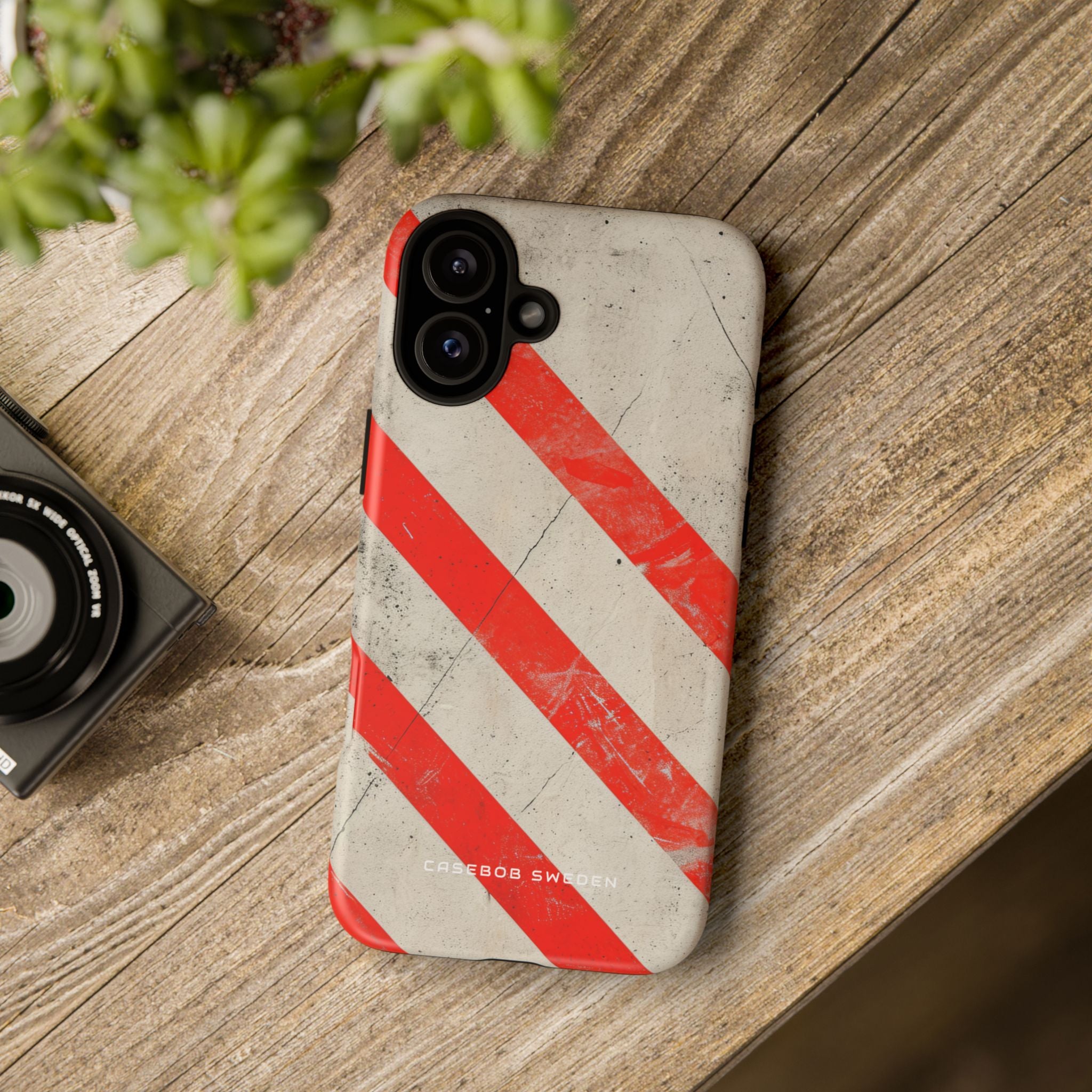 Striker Crimson Stripes iPhone 16 - Tough Phone Case