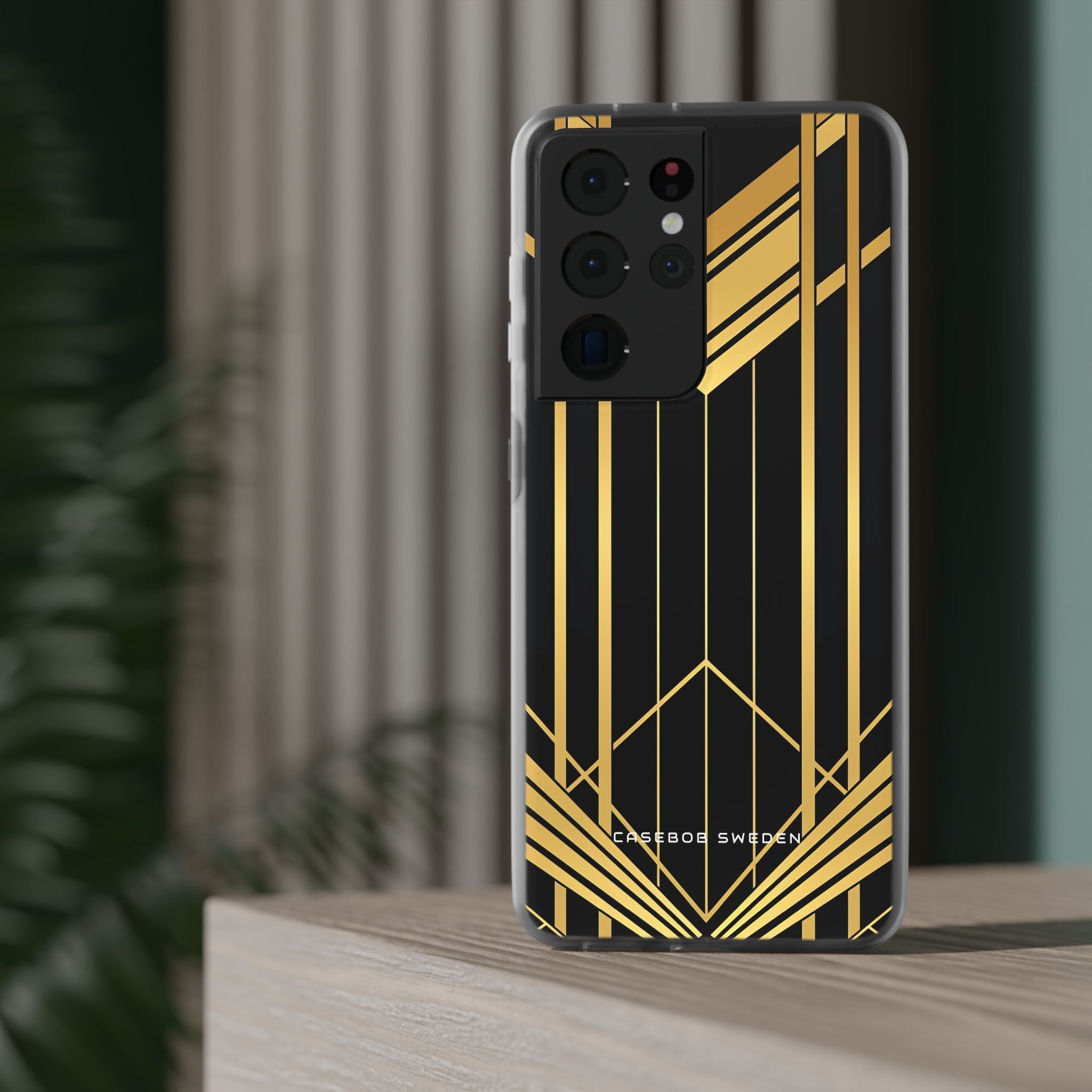 "Golden Art Deco Symmetry in Geometric Elegance" Samsung S21 - Flexi Phone Case