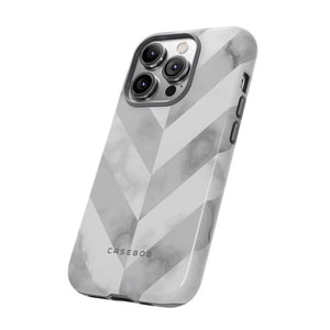 White Herringbone - Protective Phone Case