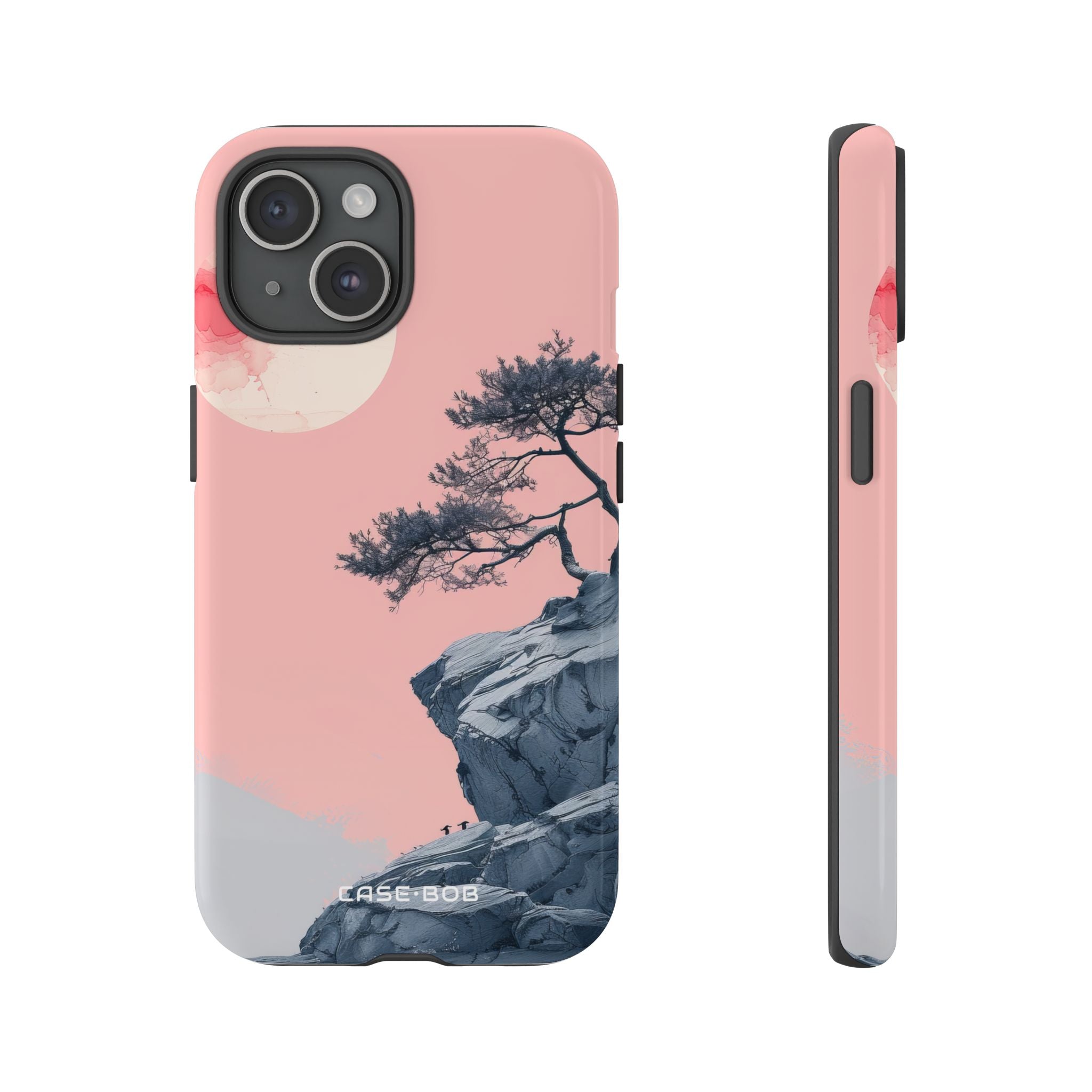 Crimson Moon Tree iPhone 15 Case - Tough