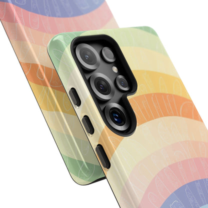 Pastel Rainbow Bands Samsung S25 Ultra Case - Tough