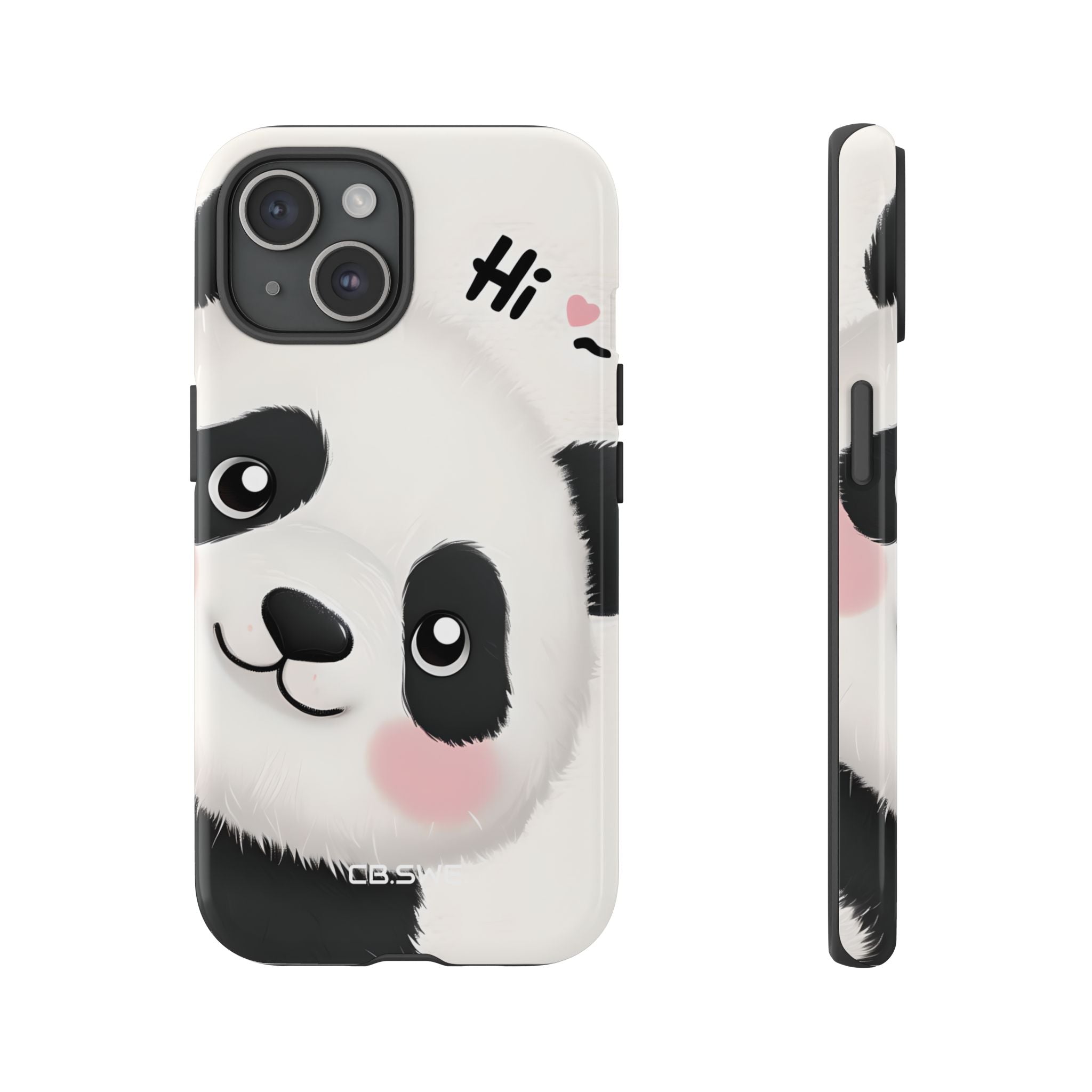 Adorable Panda Playful Hi Text Phone iPhone 15 - Tough