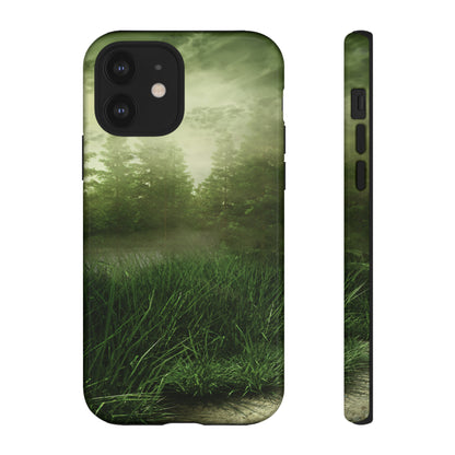 Foggy Green Landscape - Protective Phone Case